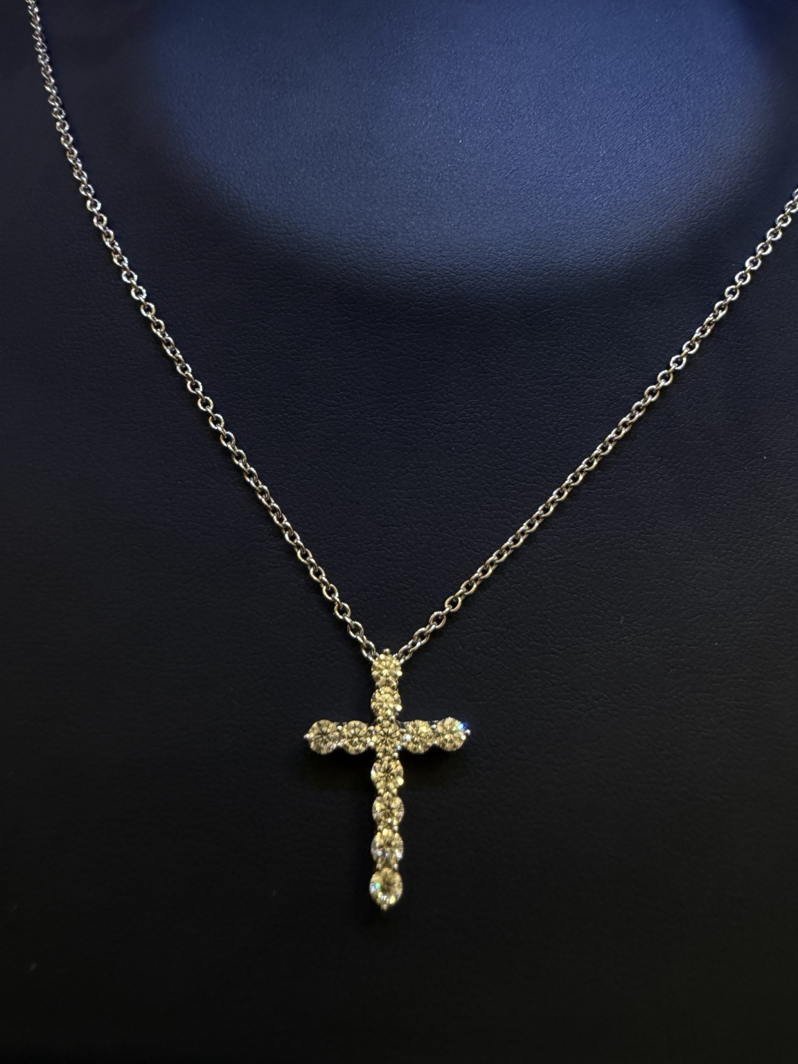 Gold-tone cross necklace